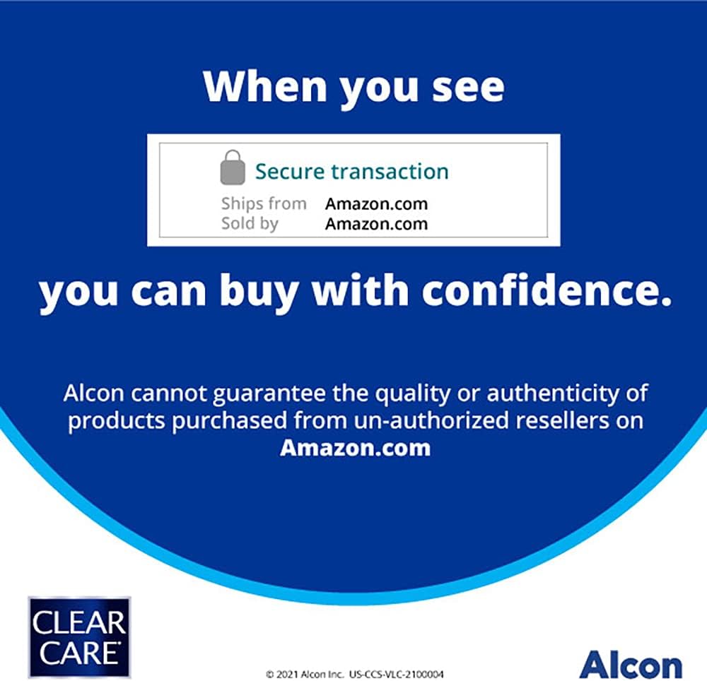 Clear Care CARE Cleaning & Disinfection Solution with Lens Case, Clear, 12 Fl Oz : Health & Household