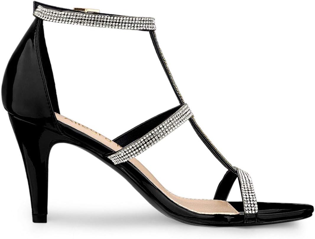 Allegra K Women's Rhinestone Ankle Strap Stiletto High Heel Sandals - Image 6