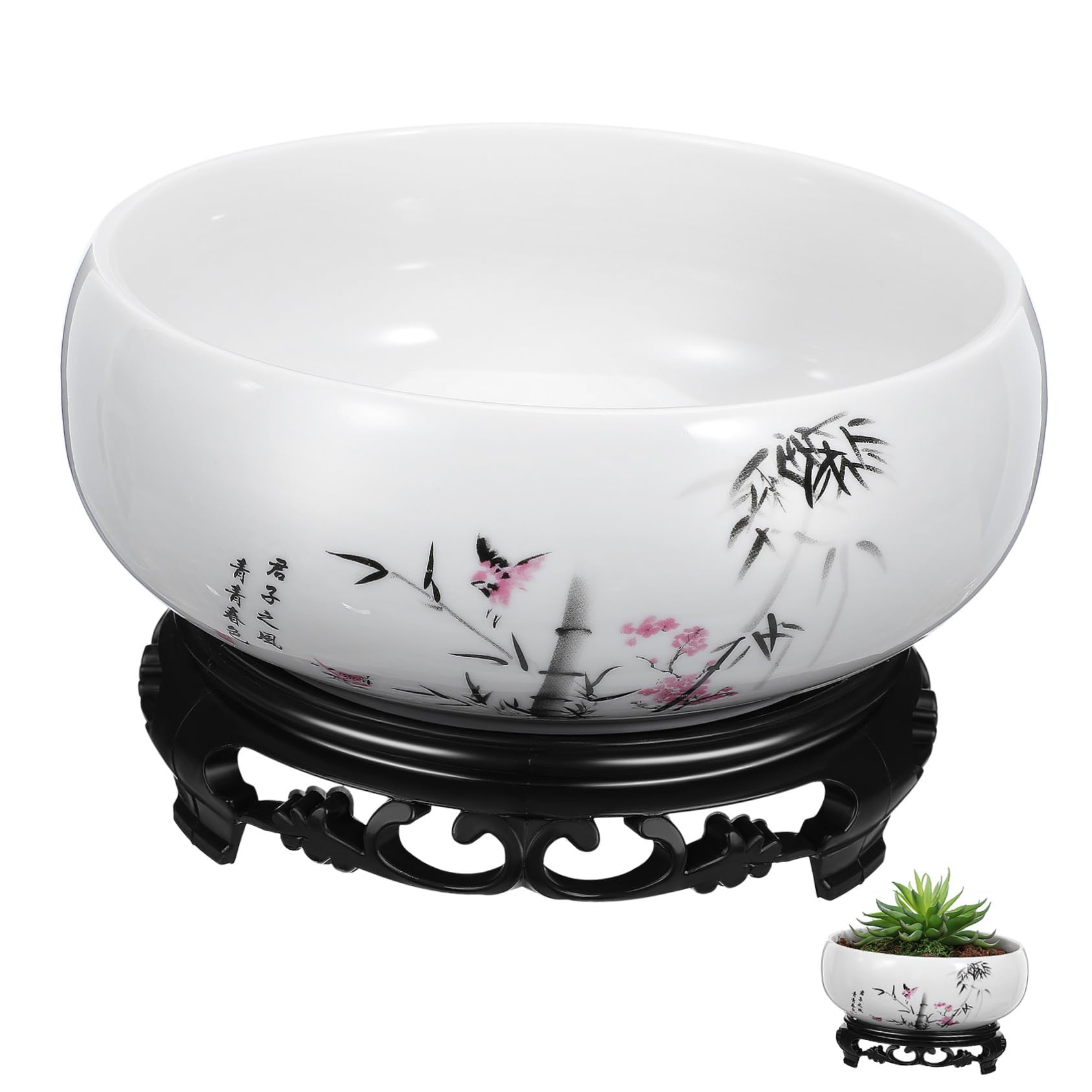 Pot de fleurs en céramique avec support design pour bureau et salon