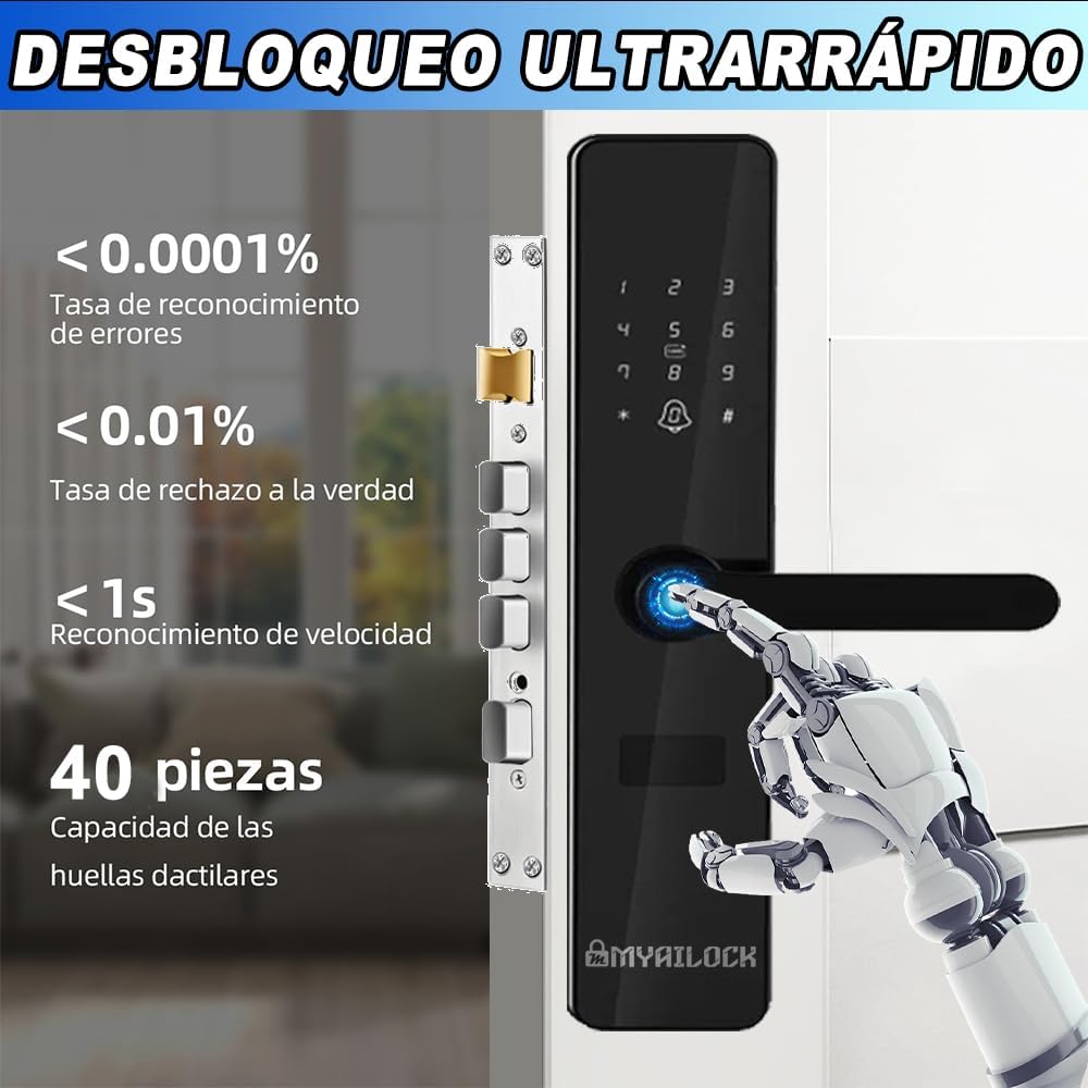Diagram showing ultra-fast fingerprint recognition speed and capacity