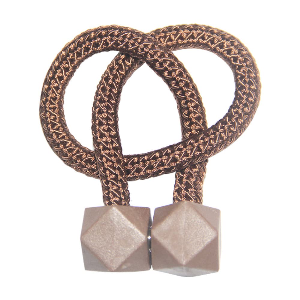 VVW&LIU 4 Pcs Cube Magnétique Rideau Clip Décor À La Maison Rideaux Titulaire Embrasse Boucle Suspendue Boule Boucle Tie Retour Rideau Accessoires, Café Noir, comme Image