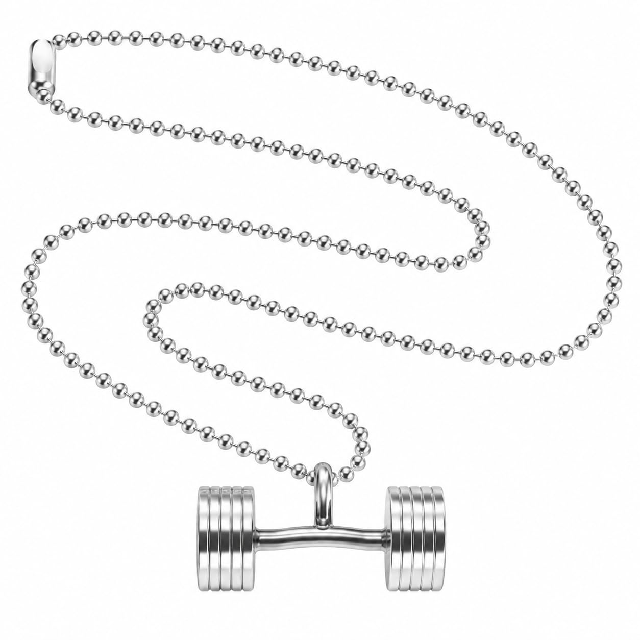 Weightlifting Fitness Bodybuilding Sports Silver Metal Pendant Necklace for Men and Boys-image-25