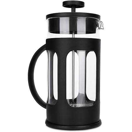 Bazzeff Prensa Francesa de Vidrio. Cafetera Francesa Para Café o Tisana.  Prensa Lefzo Disponible en 350 ml (1 taza) 750 ml (2 tazas) y 1 Litro (3  Tazas). French press Coffee Maker (
