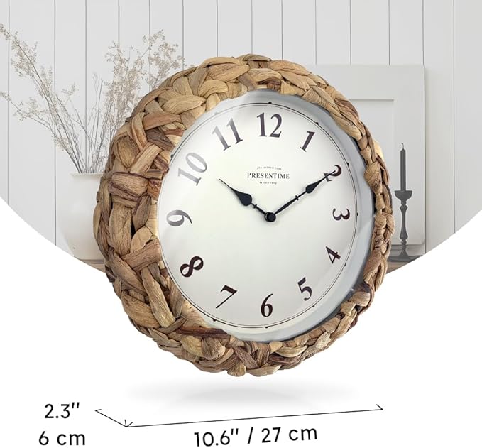 Reloj de Pared Presentime & Co 10.5 pulgadas Natural Woven miniatura 3