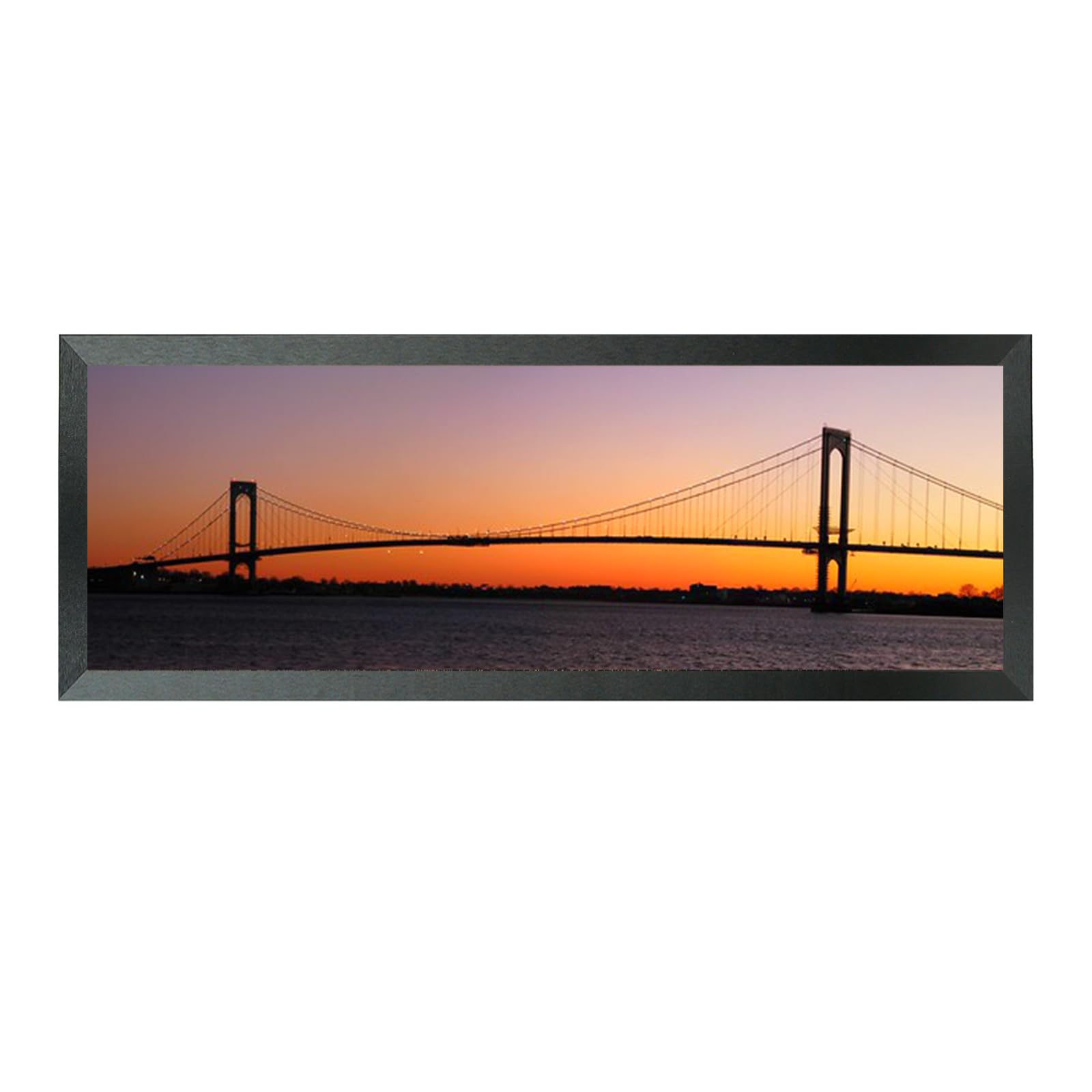 Mxtallup 6x20 Picture Frame Solid Wood 6x20 Poster Frame for Wall 6x20 Photo Frames Family Black (T22B620)