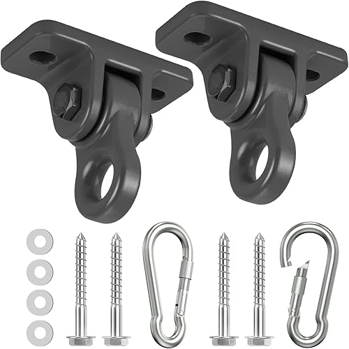 Miniatura 12 de Kit de perchas para columpios de porche resistentes, con tornillos para juegos de madera, patio, asiento de yoga, interiores y exteriores (paquete