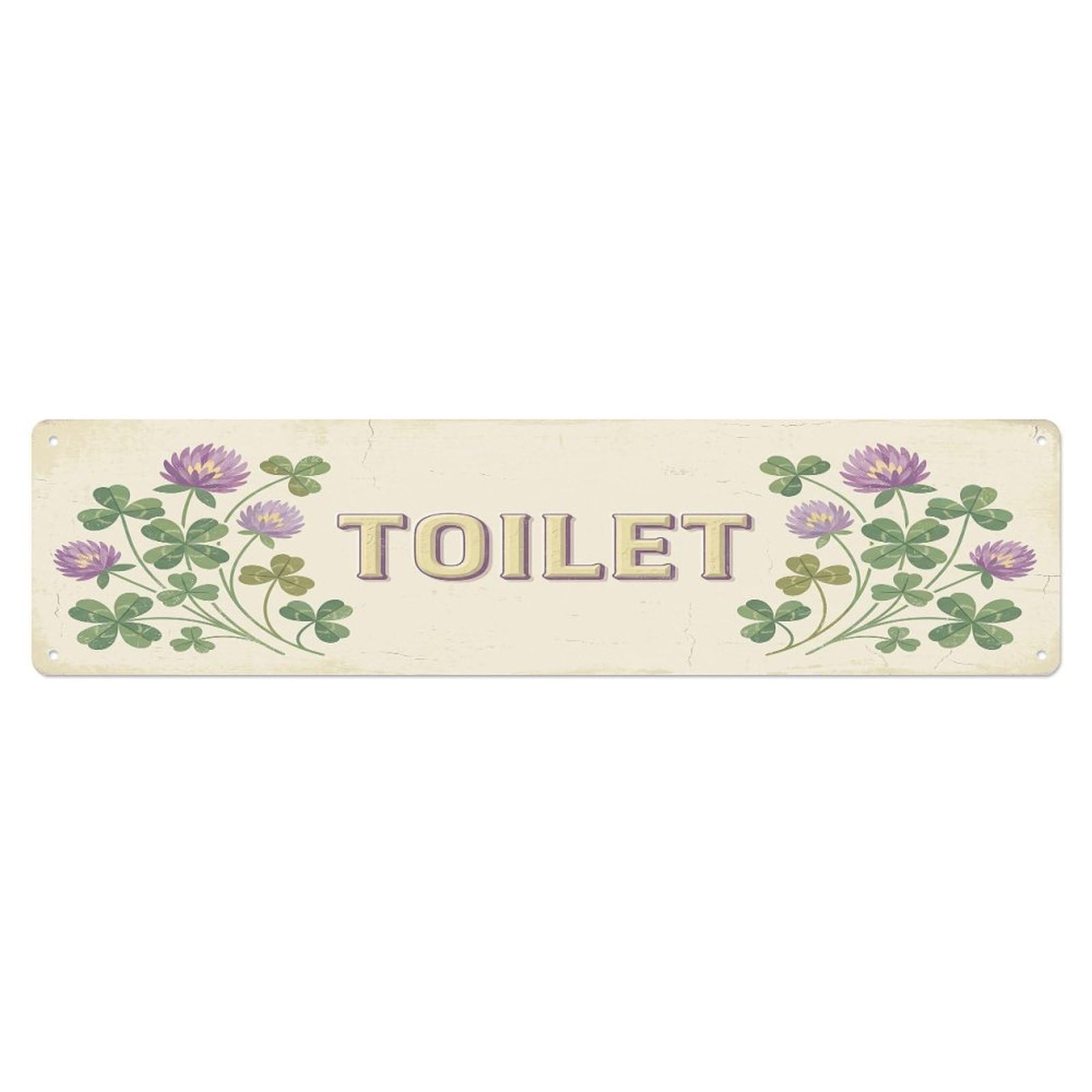 Cmhok Vintage Style Toilet Signage Clover Vintage Metal Tin Sign Wall Decor For Cafe, Club, Garden Metal Poster 4X16inch