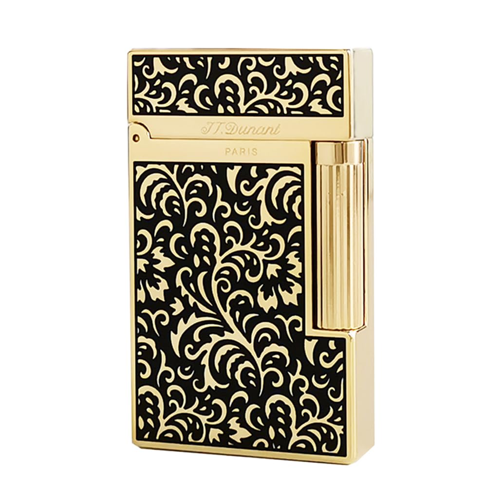 Retro Flower Lighter Classic Ping Sound Soft Flame Lighter Adjustable Flame Refillable Butane Handcrafted Brass Flint Replacement Gift