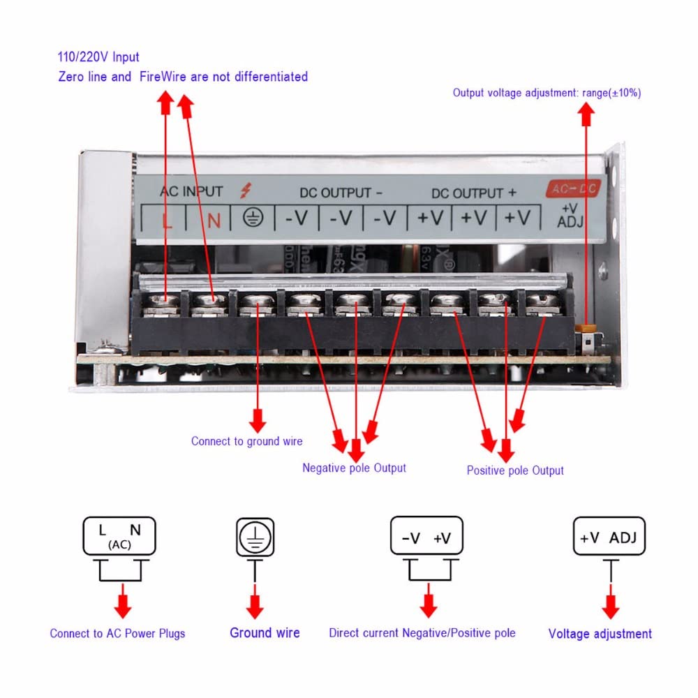 Schaltnetzteil AC 110V / 220V Zu DC 48V 5A 240W Konstanter Spannungsschalter Stromversorgungswandler