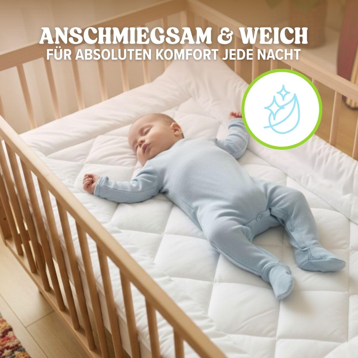 DREAMWAY – Babybettdecke 300 g/m² – 100x135 cm | 100% Weiche Mikrofaser – OEKO-TEX Zertifiziert – Kinderbettdecke für alle Jahreszeiten
