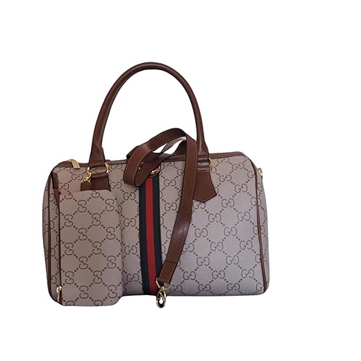 BOLSA COURO SINTETICO BAÚ MARROM CLARO COM MARROM ESCURO REPLICA