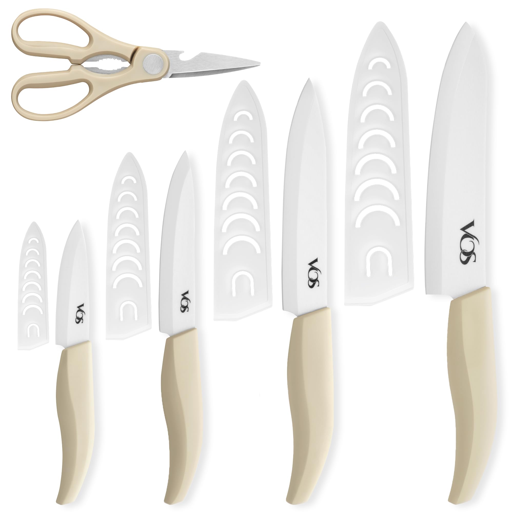 Vos 5-Piece Ceramic Knife Set with Scissors