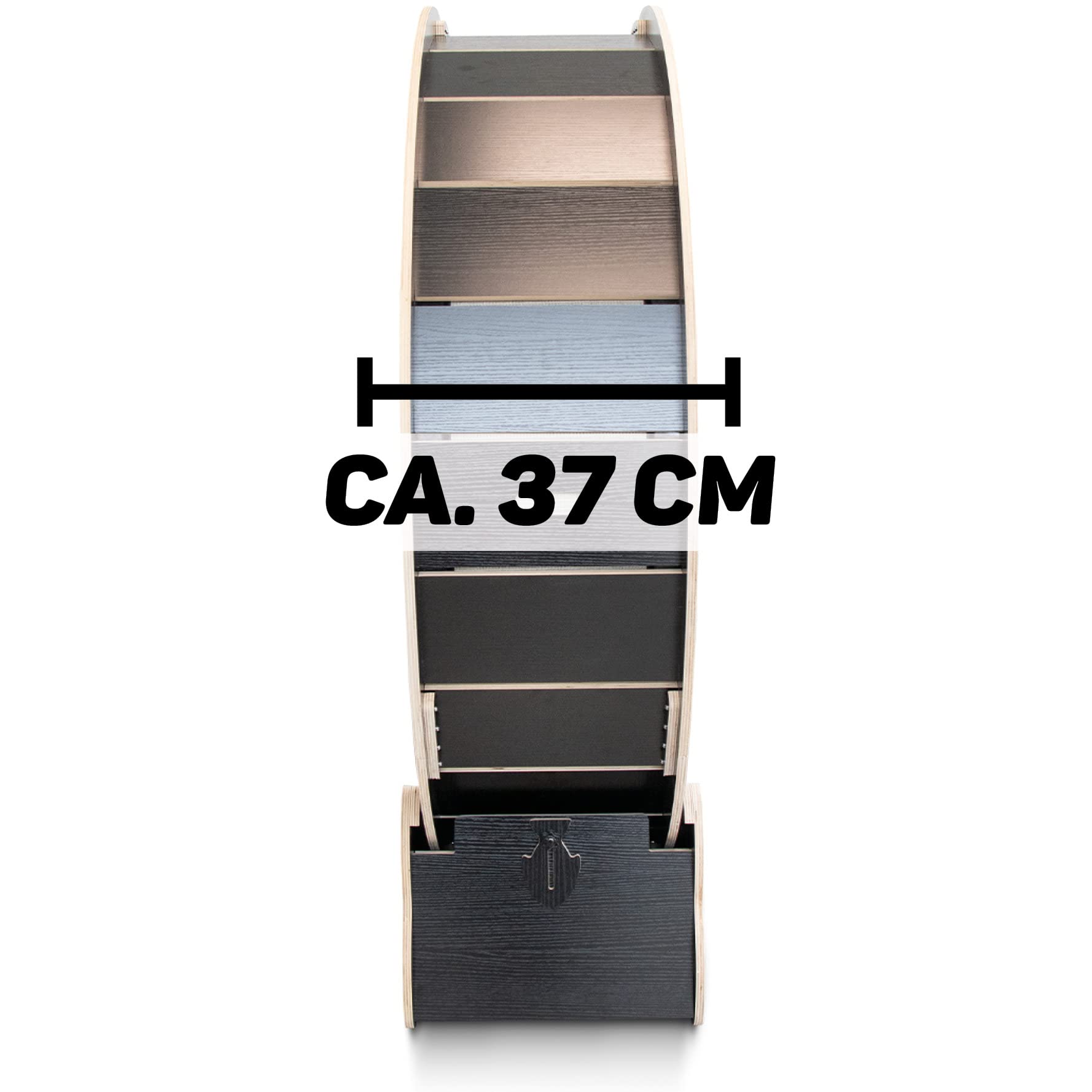 CanadianCat Company | Katzenlaufrad aus Holz - CatInMotion - Spiel- & Trainingsgerät für Katzen | Bausatz Schwarz - XL Ø 120 cm | 132 x 37 x 141,5 cm
