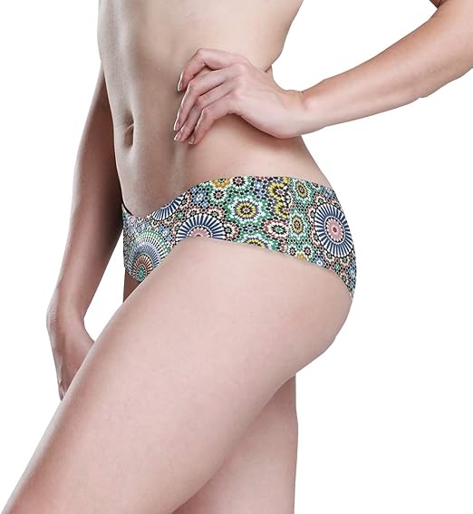 MONTOJ Women's Brief Panties Colorful Traditional Arabic Circle Soft Underwear Amazon.co.uk