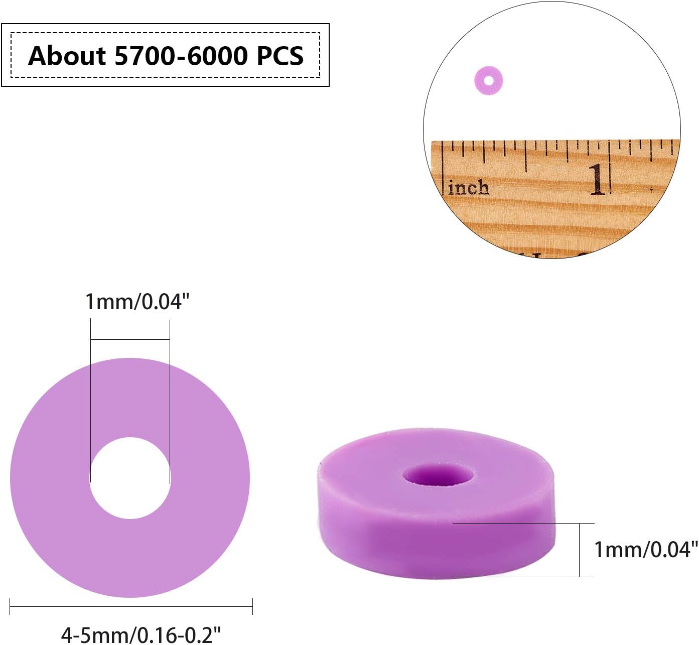 NBEADS 5700 Pieces 15 Colors Handmade Polymer Clay Beads, 4mm Flat Round Spacer Beads for DIY Jewelry Making Hole: 1mm - Image 3