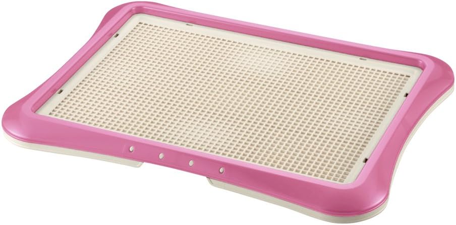 Richell Paw Trax Mesh Training Tray, Pink 25.2 x 18.9 x 1.6" | Richell Paw Trax Mesh Training Tray: Puppy Potty Pad Holder for Indoor Use, Anti-Chewing and Tearing, Ideal for Potty Training Puppies
