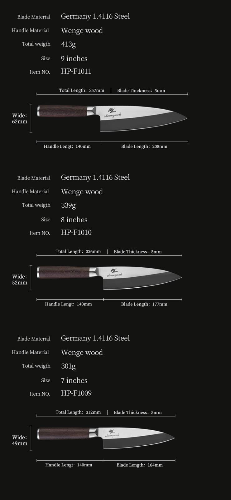 Japanisches Sushi-Messer 1.4116 Stahlküche Chefmesser Lachs Fischfilet Kleaver Sashimi Messer Chefs Messer (Color : 10 inch)