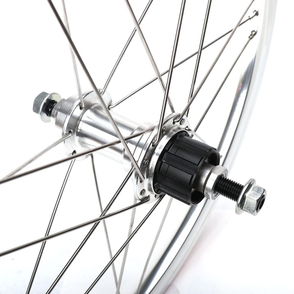 16'' Juego De Ruedas Plegables 349 Ruedas BMX Llanta/Freno V Cierre Rápido | 16/21H Bujes 74/130mm Para Cassette 7-11 Velocidades(Silver)