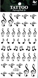 NipitShop 1 Sheet Fake Temporary Tattoo Sticker Music Note Arm Body Waterproof Women Art