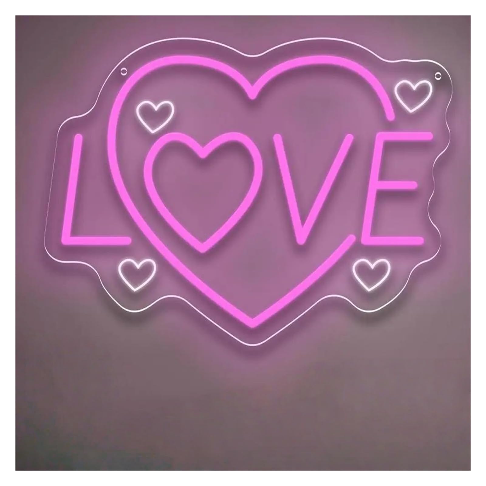 SHOUXI Sign Lamp Love Neon Sign Heart LED Light USB Dimmable for Bedroom Wedding Engagement Party Wall Romantic Decor 40cmx30cm