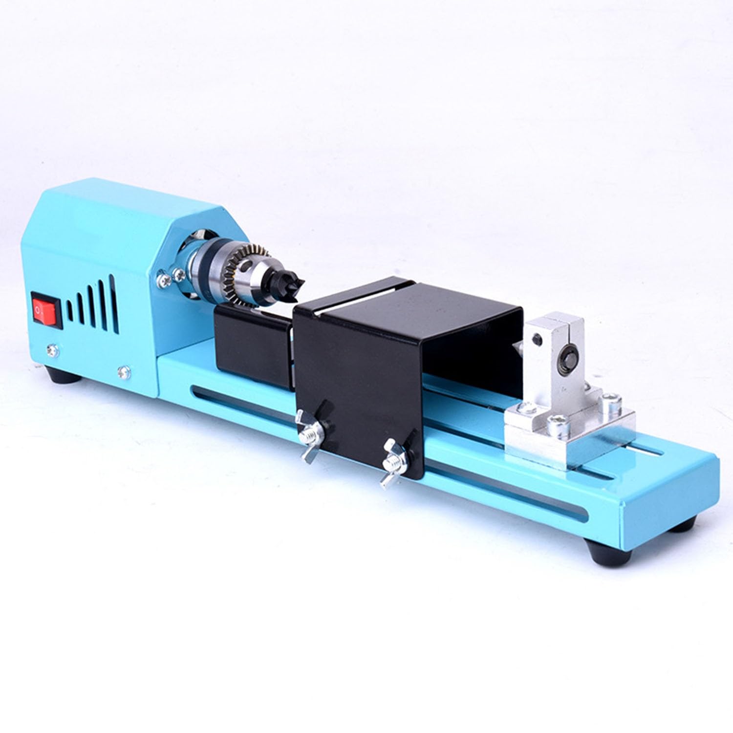 Mini torno con portabrocas de precisión y velocidad ajustable, ideal para proyectos de carpintería y metalurgia, perfecto para entusiastas de las manualidades