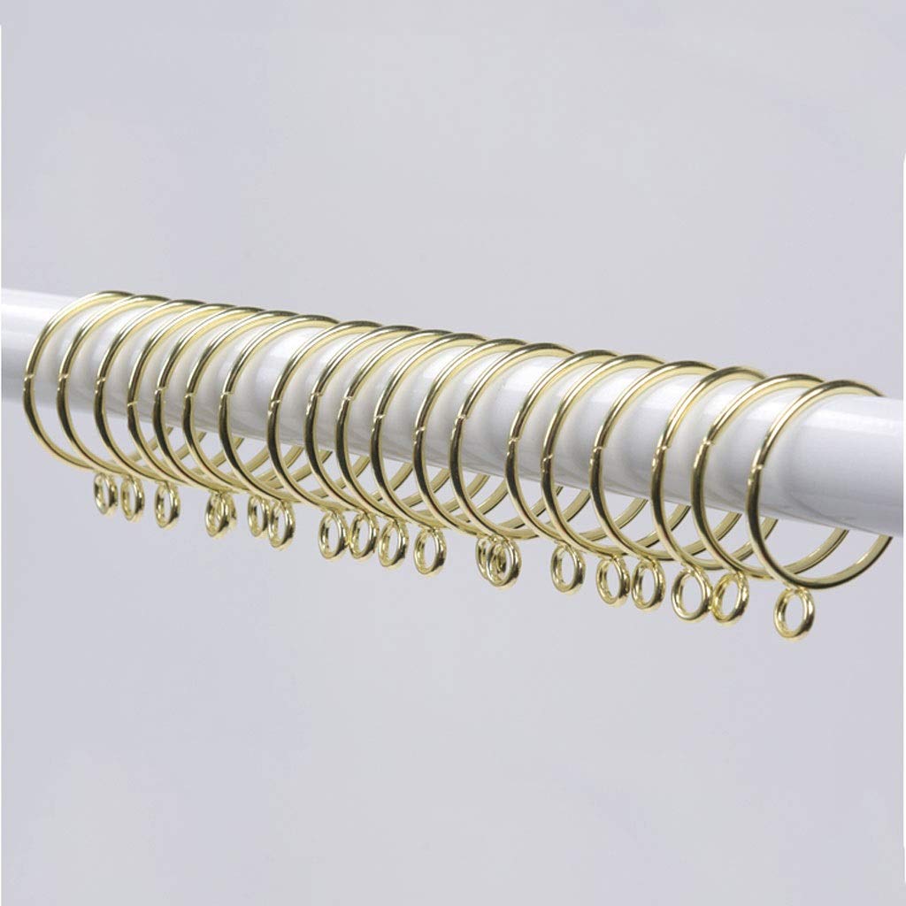 Anillos de cortina Paquete de 10 Anillos de cortina dorados que se pueden abrir Abrir y cerrar Bucles de metal inoxidables con ojales para pasadores de gancho (Dorado) Anillos (Tamaño: 2.5 in) (1.5 in