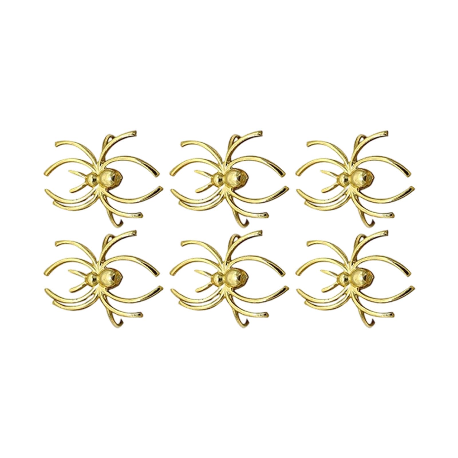 Tsophreniq Of 6 Festives Spiders Napkin Holders for Halloween Dinners Rustproof Alloy Construction Easy to Clean Halloween Party Accessories