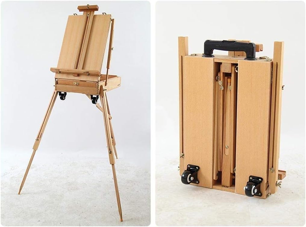 Drawing Board - Elm Sketch Portable Picture Box Wooden Lever Oil Painting Art Rack Foldable Multi-Function Easel image 3