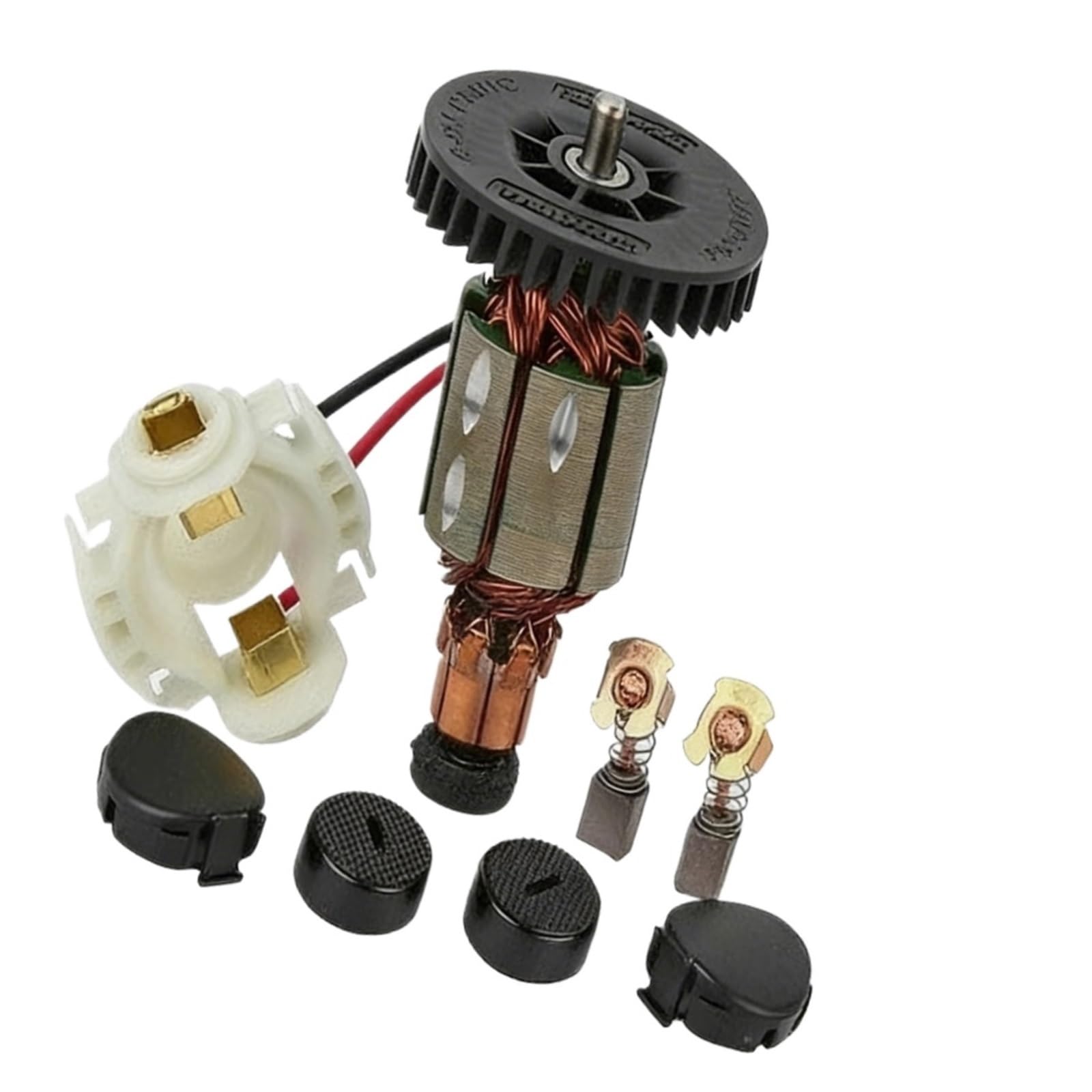Vividcrate 1Set Armature Rotor With Carbon Brush Holder, For Bga450 Bga452 Dga452 Ga400 Bga402 Dga452ref, Angle Grinder Power Tool Replacement Accessory