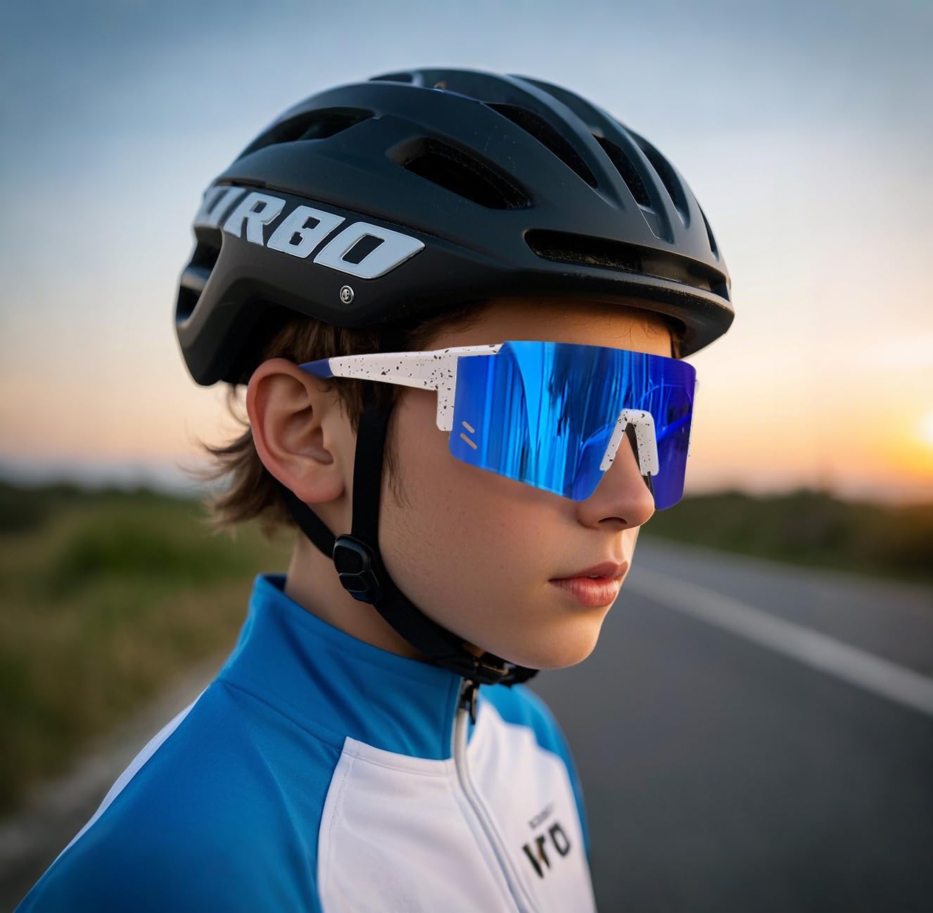 YuJian 2PACK kids Sunglasses for Softball Baseball Youth Sports Sunglasses Cycling Running Visor Unisex Boys Girls