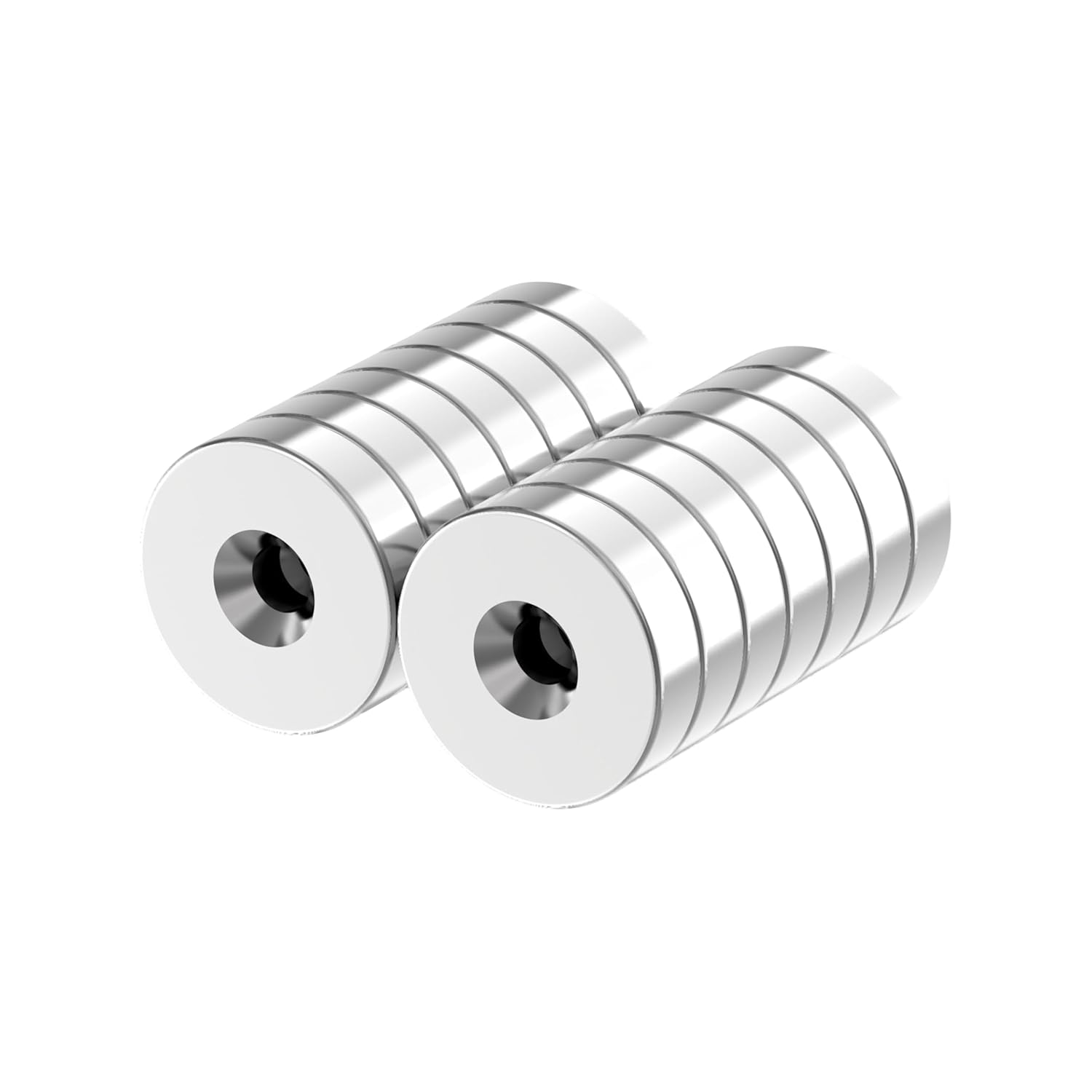 Powerful Rare Earth Ring Magnets, N52-3/4 D x 3/16" H W/#6 Screw Countersunk Hole - 14 Pack, Super Strong Neodymium Mounting Magnets with Countersunk Hole for Tool, Crafts and Cabinet