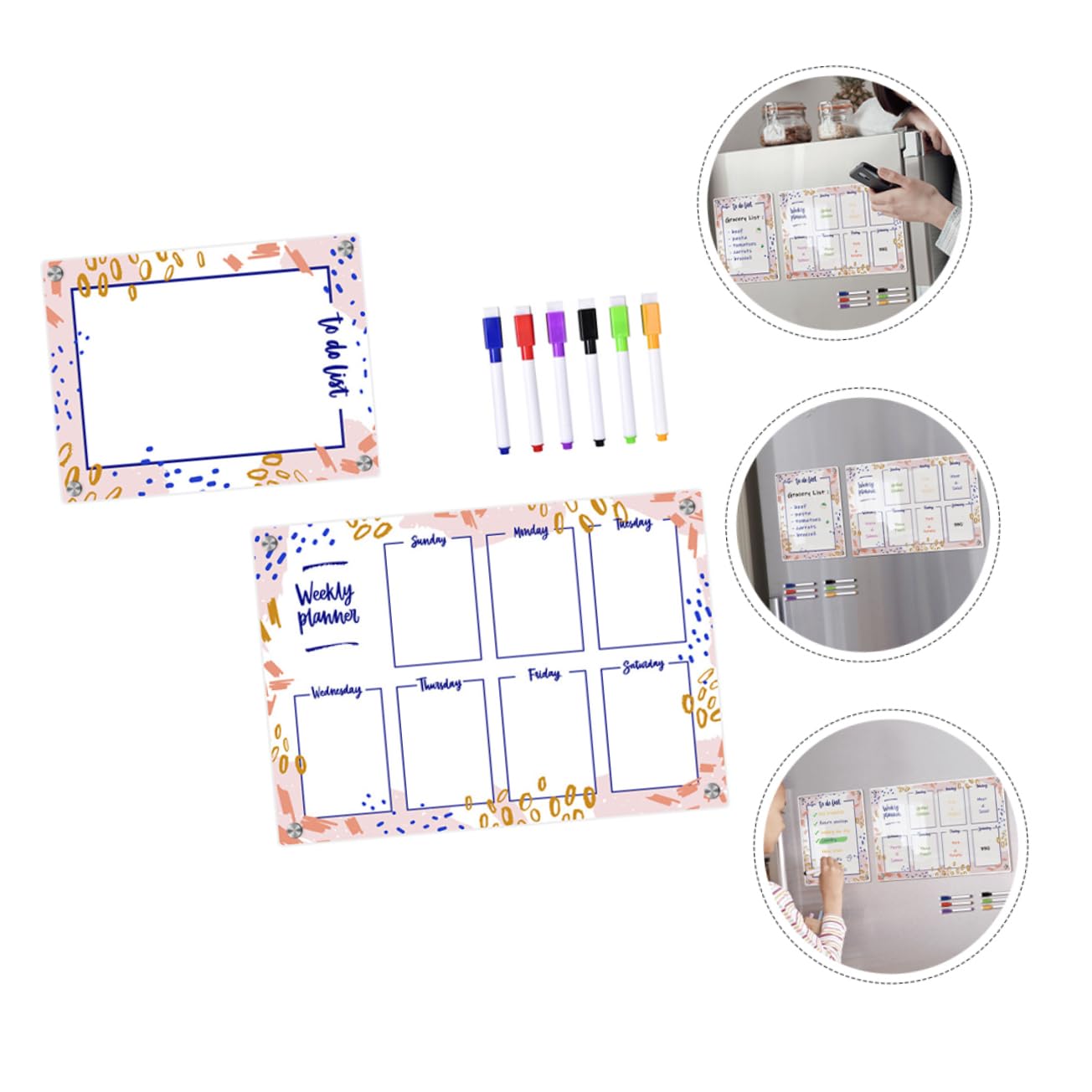 STOBOK 1satz Magnetische Wochenplaner Tafel Für Kühlschrank Abwischbare Acrylic Planungsboard Mit Whiteboard-stiften Für Tägliche Notizen Und Familienorganisation