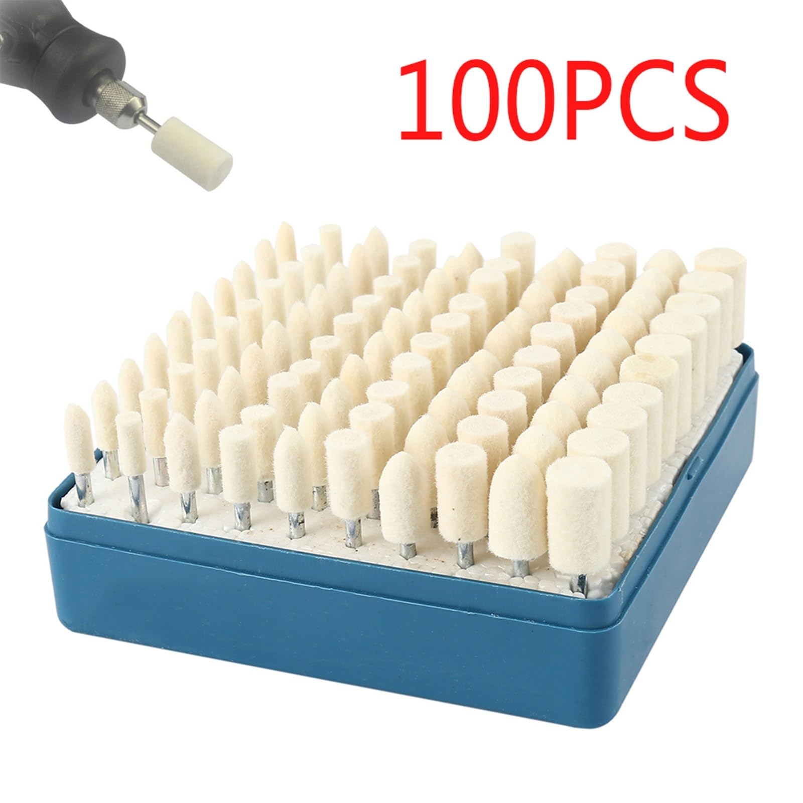 Narzędzia Do Tarcz Polerskich, Tarcze Listkowe 100 Szt. Głowica Szlifierska Z Filcem Wełnianym Do Polerowania Tarczy Polerskiej/100Pcs
