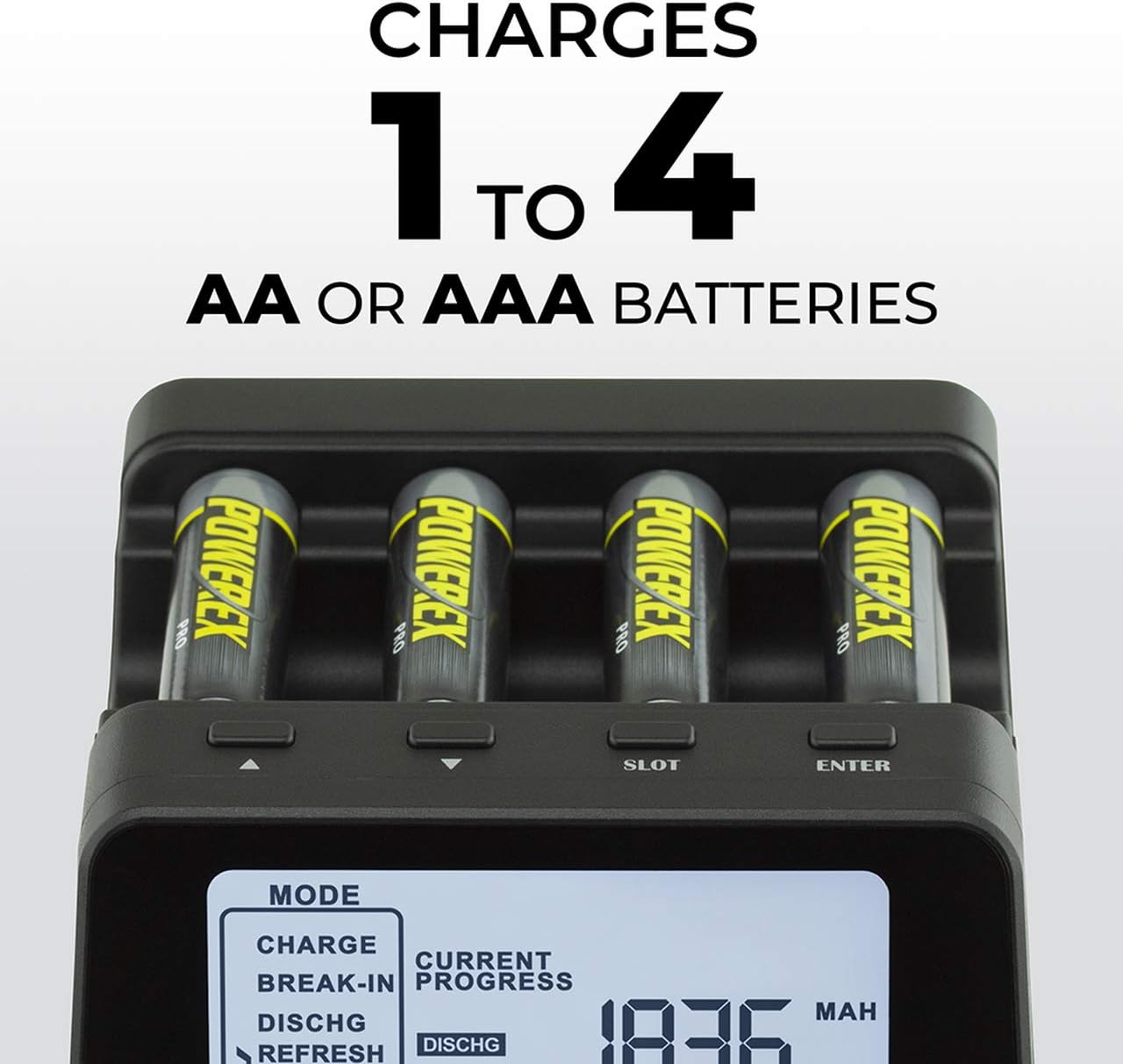 Powerex C9000PRO Professional Charger Analyzer with 8 AA 2700mAh Powerex PRO Rechargeable NiMH Batteries + Powerex Accessory Padded Bag & Cleaning Cloth