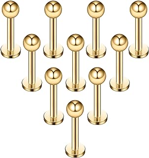 Ruifan 10-24PCS 16G Black Titanium Anodized 316L Stainless Steel 3mm Ball Labret Monroe Lip Ring/Tragus/Helix/Cartilage Ea... Price In India