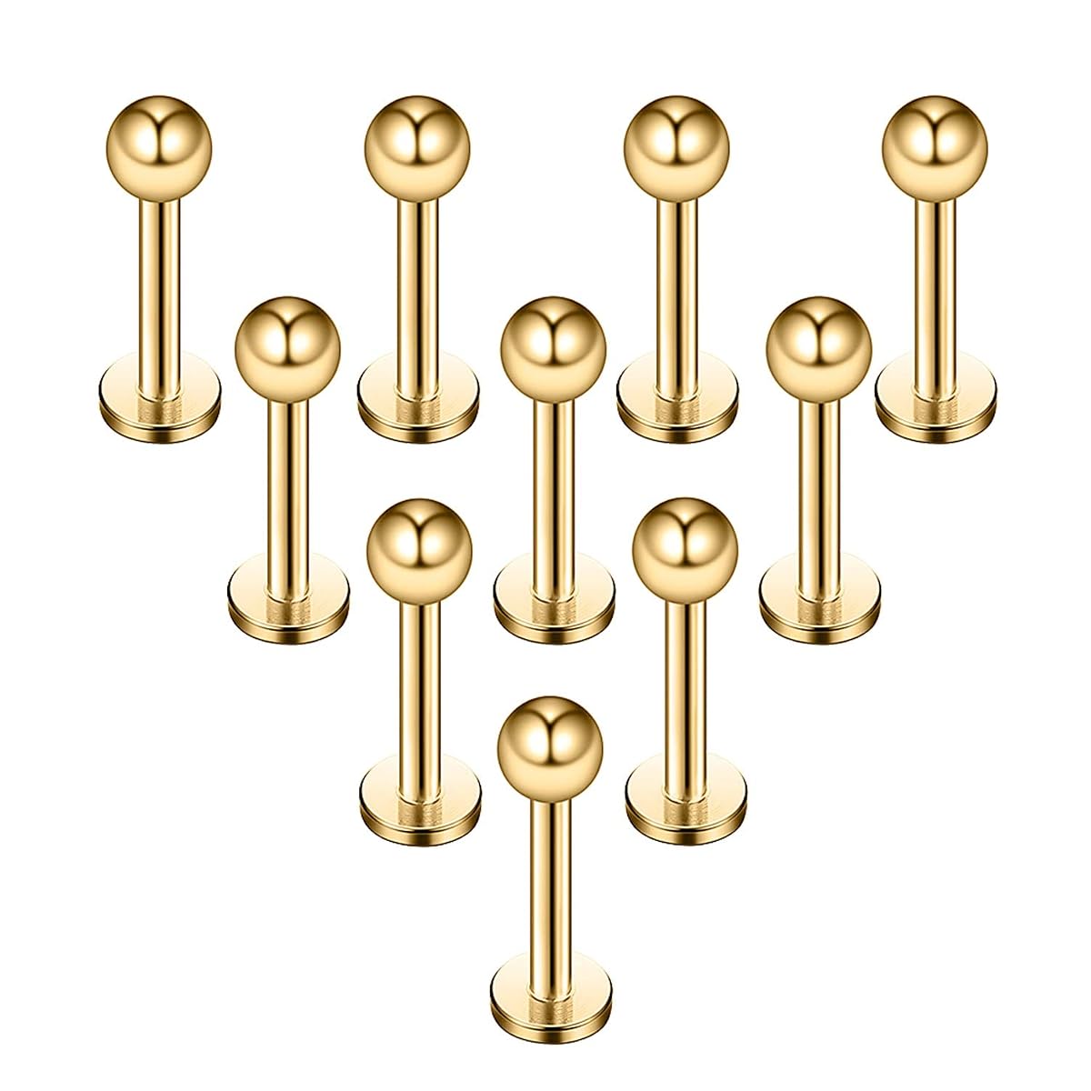 Ruifan 10-24PCS 16G Black Titanium Anodized 316L Stainless Steel 3mm Ball