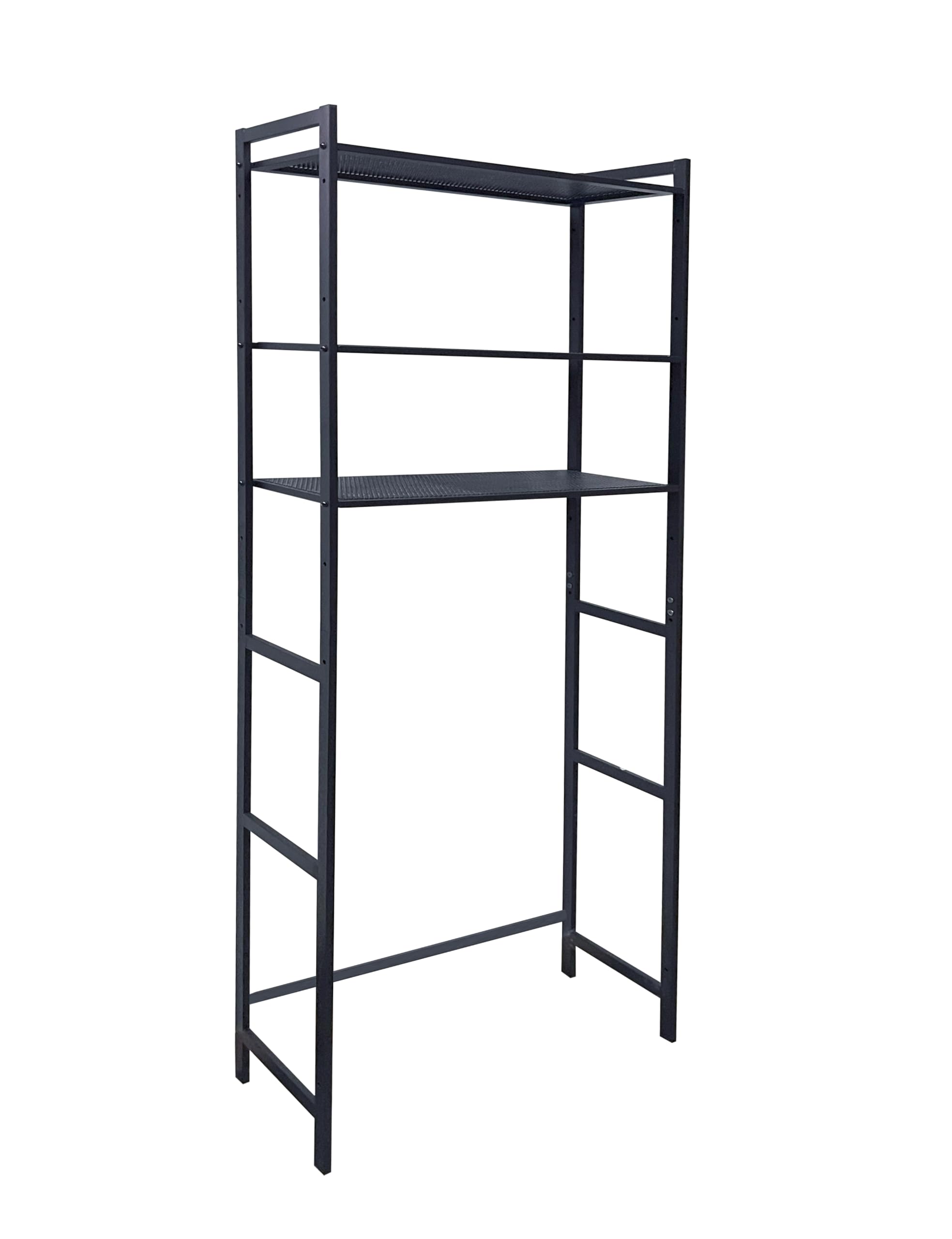 QUICK STAR Waschmaschinenregal 64x26x185cm Schwarz Standregal Badezimmer Aufbewahrungsorganisator