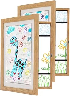 Kids Art Frame 8.5 by 11 Picture Frame – 2-Pack Front Opening Framed Wall Art Pictures Wall Decor – Ready to Hang Kids Room Decor Ideal for Home, Classroom, Playroom - Wooden