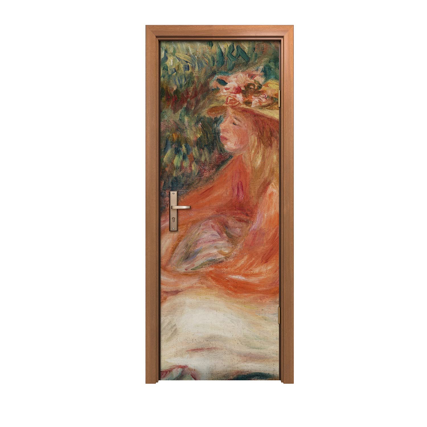 Autocollant de porte luxe Forêt féminine Coloray, habillage mural haut de gamme 70x200