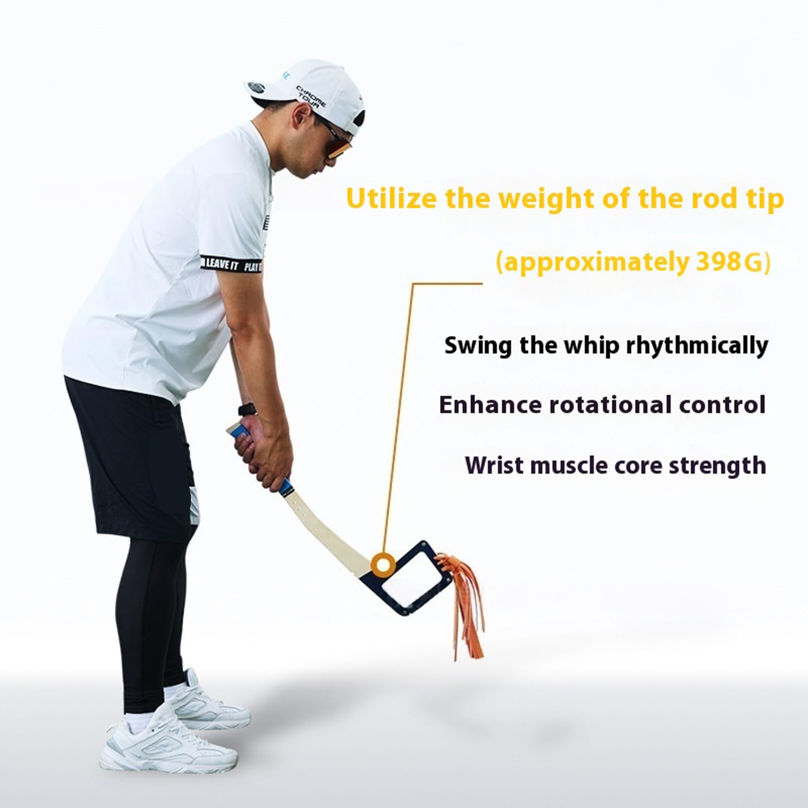 LUOFENG Palo portátil para entrenamiento de swing de golf, cuerda de fitness, herramienta de práctica de golf y corrector de postura de flexibilidad