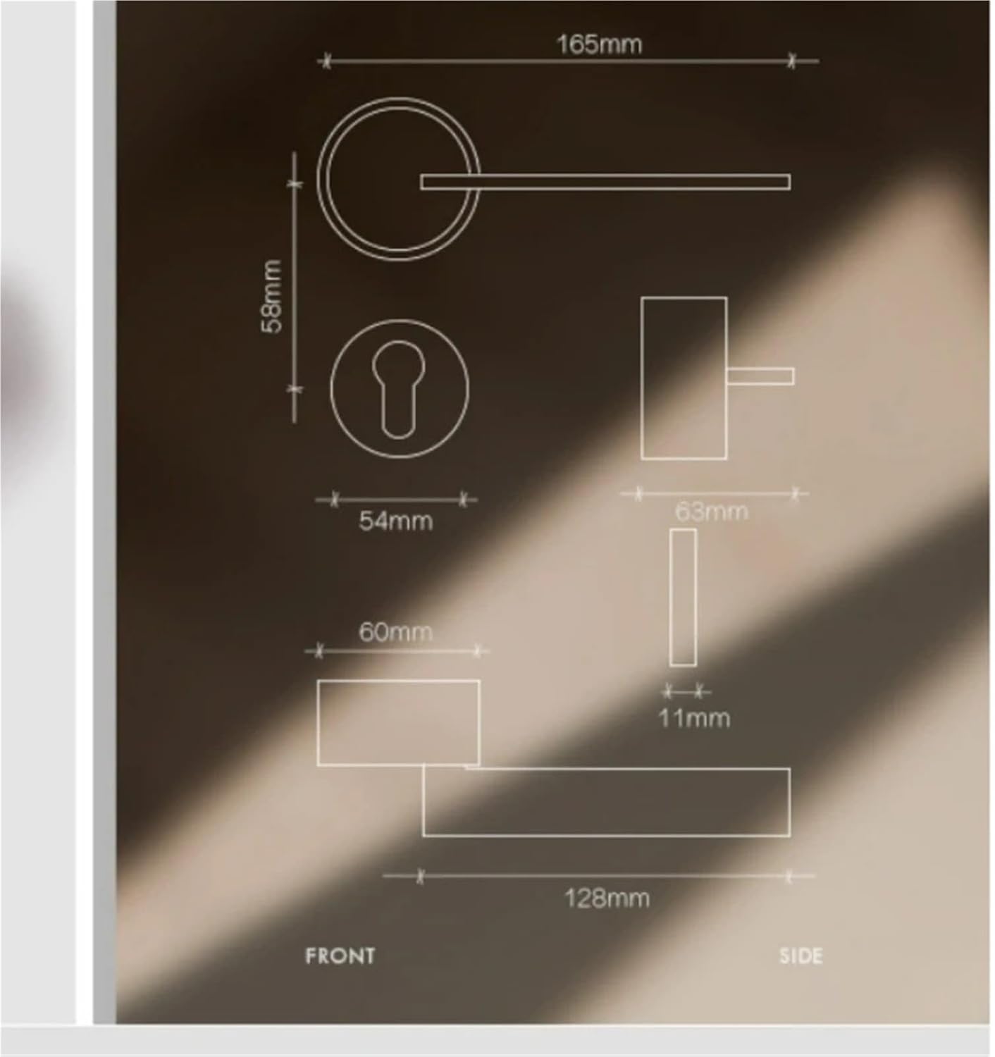 Door Handle Simple Indoor Lock Wooden Split 1Pcs(Starry Sky Grey)