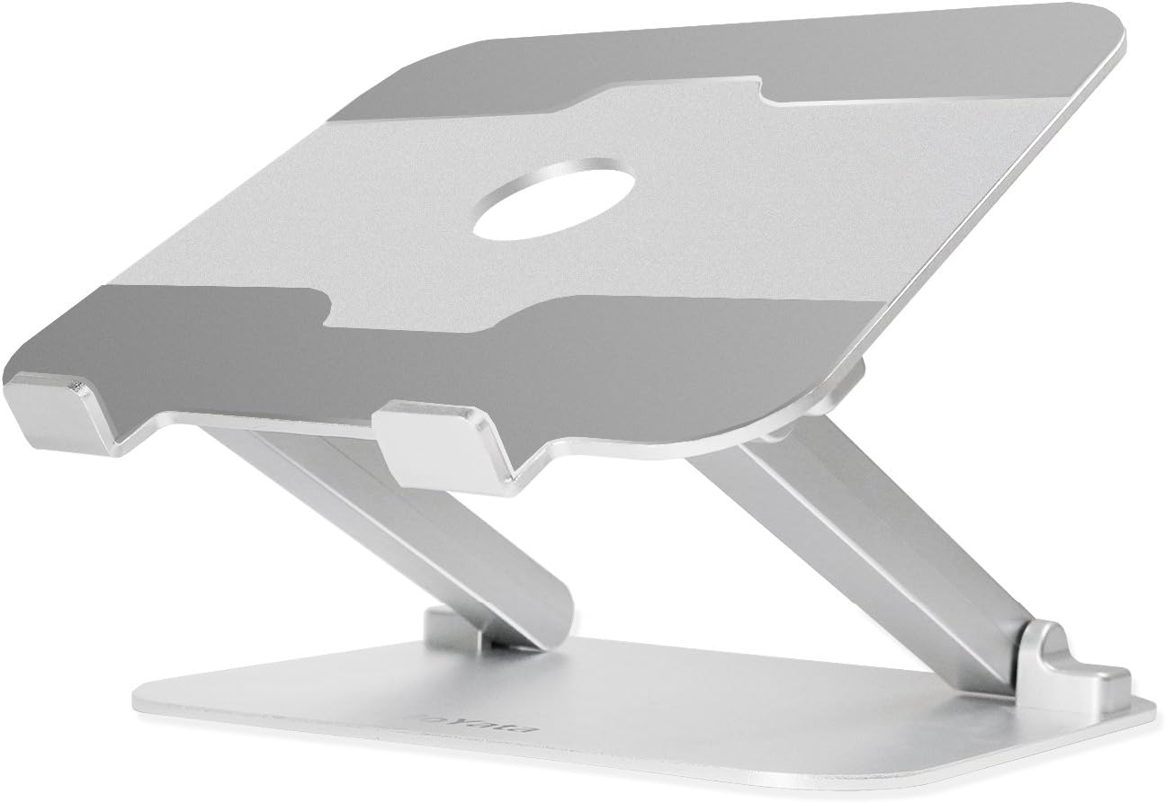 BoYata Laptop Stand, Adjustable Multi-Angle Laptop Riser with Heat-Vent Compatible for Laptop (10-17 inches) including MacBook Pro/Air, Surface Laptop, Samsung, HP Notebook (Silver)