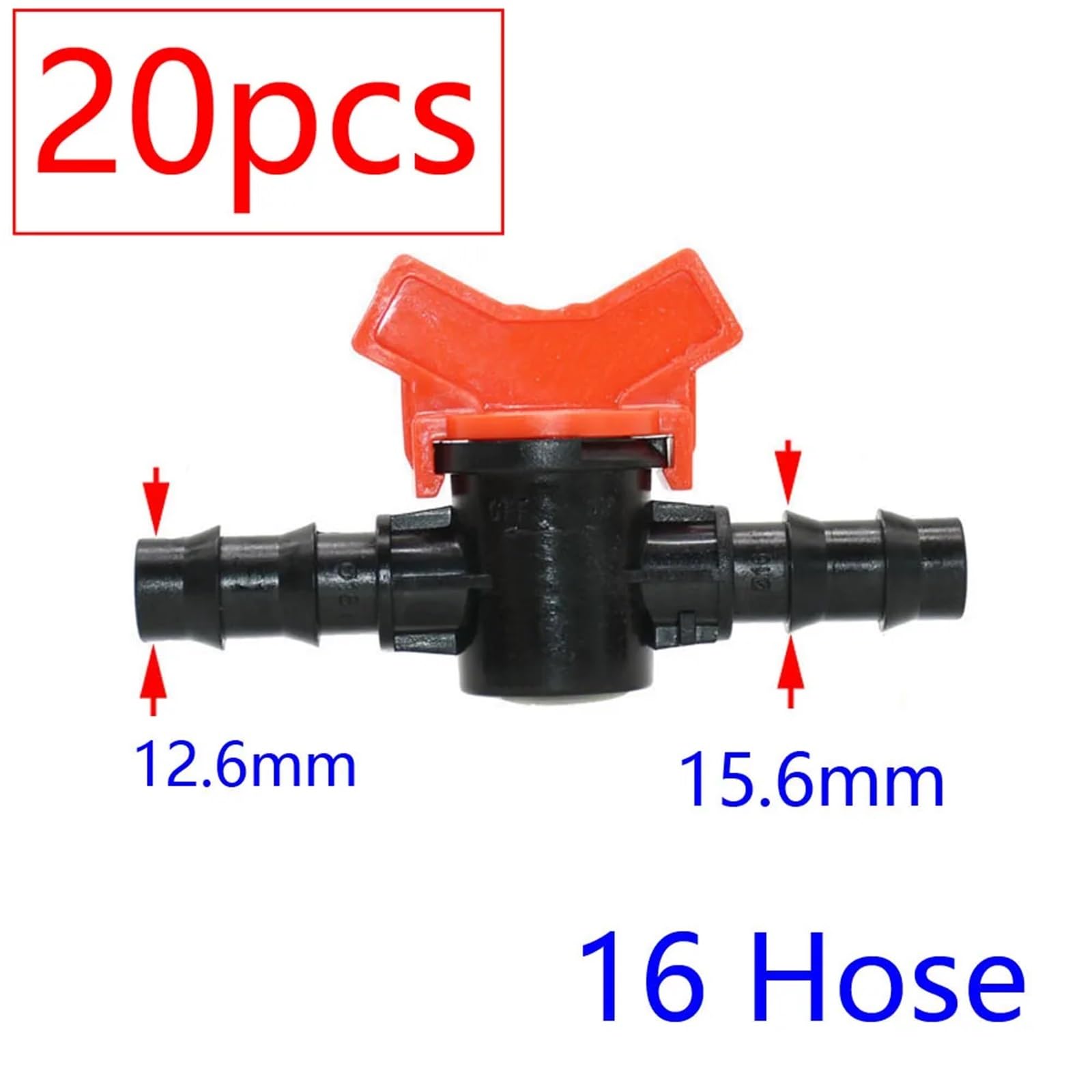 20 válvulas de riego por goteo de 4/7 3/8/10/12/16/20/25 mm, conector de manguera de agua de rosca macho de 1/2 pulgada 3/4 pulgadas (P)