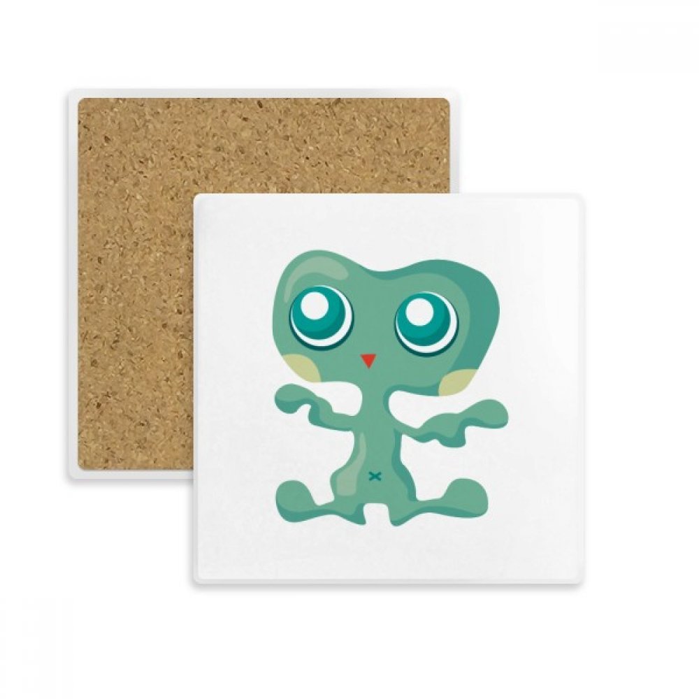 Sous-verre monstre vert déco de table salon pour mug et soirée geek