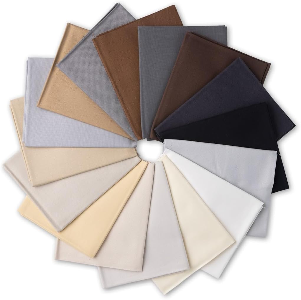 Connecting Threads 100% Cotton Cream Fat Quarter Precuts - 10 Pieces (Cream)