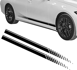 2PCS Sports Racing Stripe Graphic Stickers, Car Decals, Auto Body Side Sport Racing Stripe Graphic Sticker, Car Decoration Accessories Vinyl DIY Modified Stripe Decal for Most Vehicles (Black)
