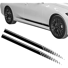 2PCS Sports Racing Stripe Graphic Stickers, Vinyl Car Decals, Auto Body Side Sport Racing Stripe Stickers, Car Accessories DIY Modified Stripes Decal for Most Vehicles Black