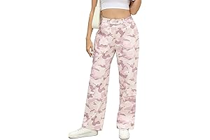 Kedera Women's Pink Camouflage Cargo Pants: Effortless Style Meets Comfort