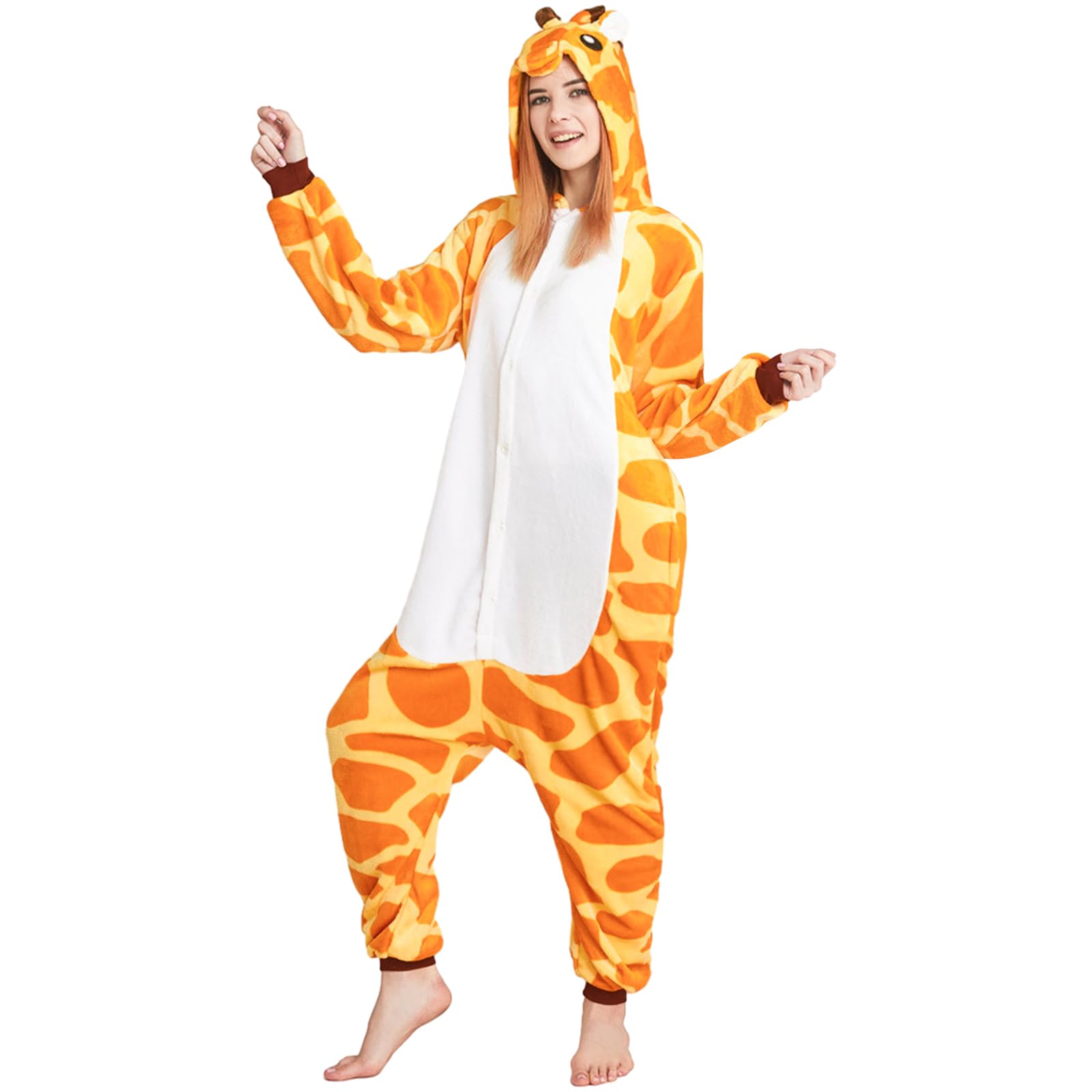 Unisexo Onesie Adulto, Disfraz Pijama Jirafa, Traje Disfraz, Disfraz de Anime Cosplay, Ropa para el Hogar, Fiesta de Pijamas, Halloween, Disfraces de Carnaval