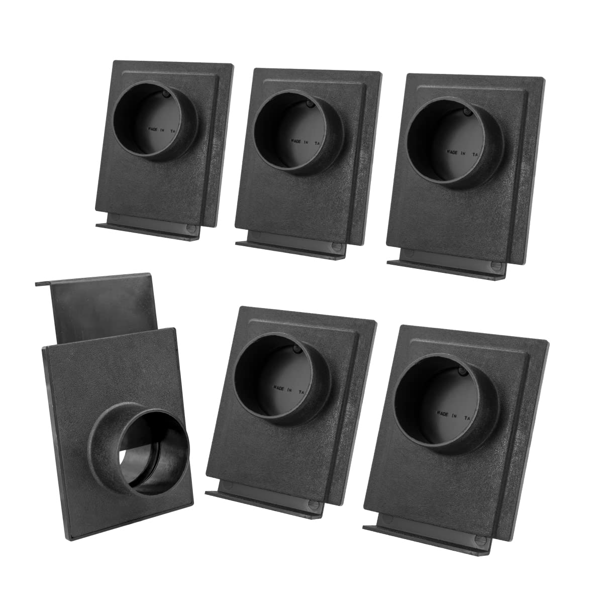 Powertec Black 70133-P6v 2-1/2-Inch Blast Gate For Dust Collector, Dust Collection Fittings, 6 Pk